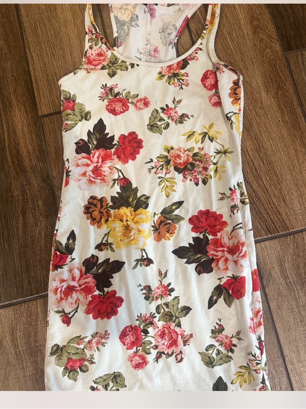 Ambiance Cream Floral Tank top sz Small